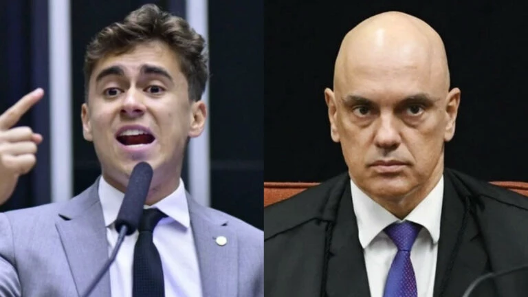 Nikolas Ferreira e Alexandre de Moraes Foto: Zeca Ribeiro / Câmara dos Deputados; Foto: Carlos Moura/SCO/STF