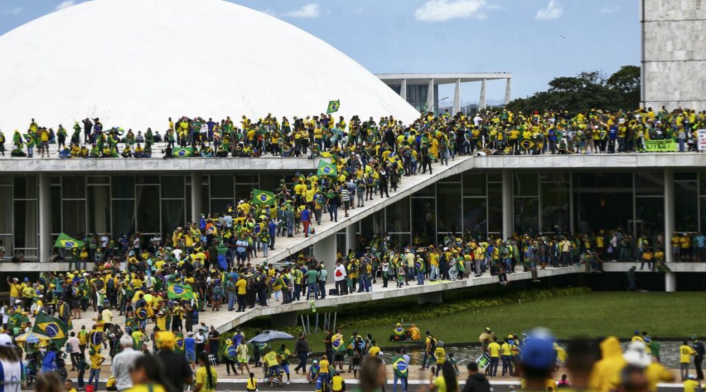 Congresso Nacional no dia 8 de janeiro Foto: Marcelo Camargo/Agência Brasil