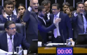 Deputada agrediu Nikolas Ferreira Foto: Reprodução/TV Câmara