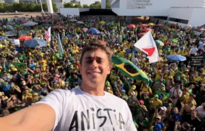 Direita faz ato por anistia na Esplanada dos Ministérios Foto: Reprodução/ X Nikolas Ferreira