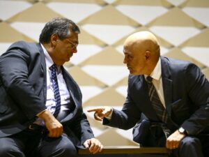 Ministros Flávio Dino e Alexandre de Moraes, do STF Foto: Marcelo Camargo/Agência Brasil