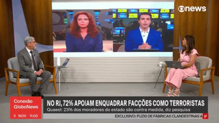 Áudio de jornalista vaza ao vivo na GloboNews Foto: Reprodução/GloboNews