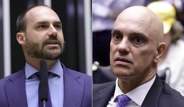 Eduardo Bolsonaro e Alexandre de Moraes Fotos: Mário Agra/Câmara dos Deputados