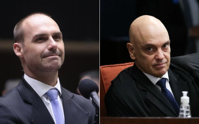 Eduardo Bolsonaro e Alexandre de Moraes Fotos: Bruno Spada/Câmara dos Deputados | Antonio Augusto/STF