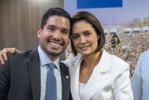 André Fernandes e Michelle Bolsonaro Foto: Divulgação