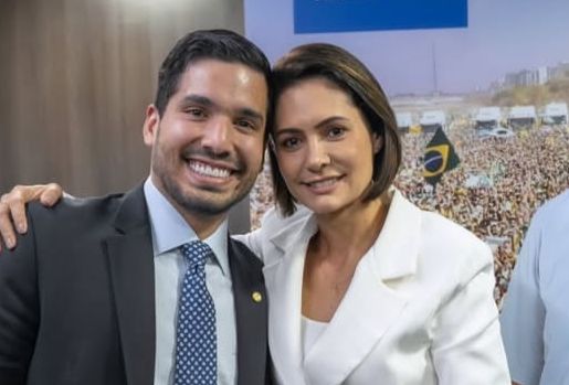 André Fernandes e Michelle Bolsonaro Foto: Divulgação