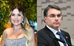 Deolane Bezerra e Flávio Bolsonaro Foto: Andressa Anholete/Agência Senado | Leo Franco/AgNews