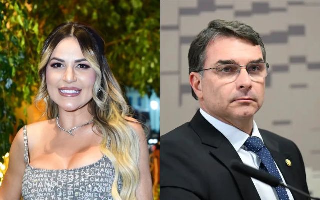 Deolane Bezerra e Flávio Bolsonaro Foto: Andressa Anholete/Agência Senado | Leo Franco/AgNews